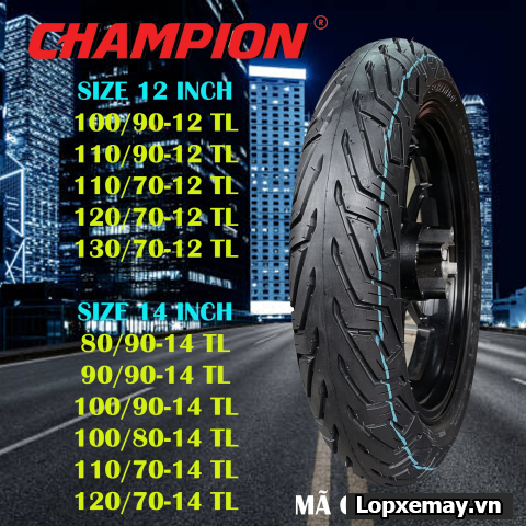 Lốp xe champion shr79 chính hãng 11090-12 chp scoopy - 1