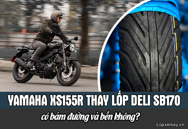 Yamaha xs155r thay lốp deli sb170 có bám đường và bền không - 1
